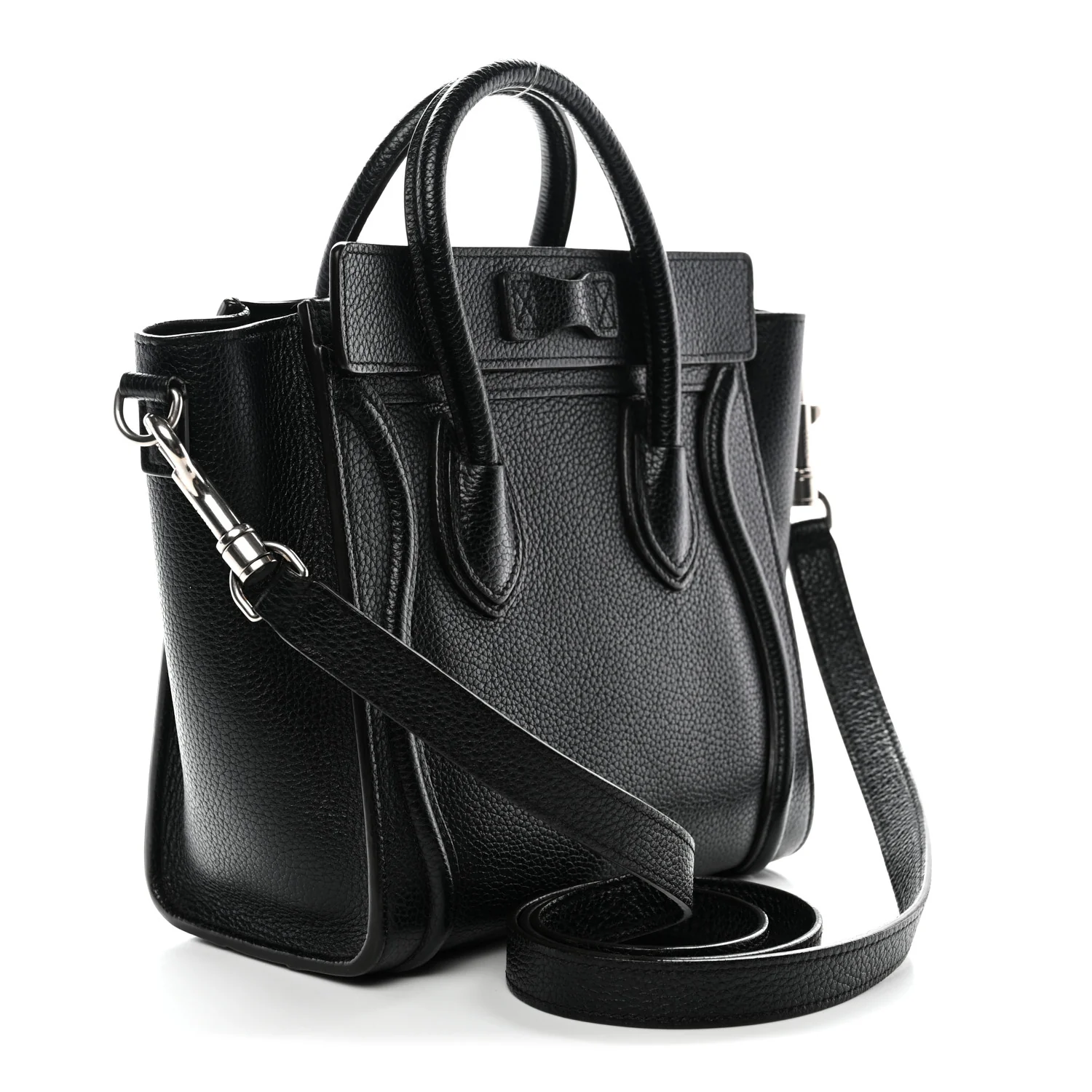 Drummed Calfskin Nano Luggage Black - Image 3