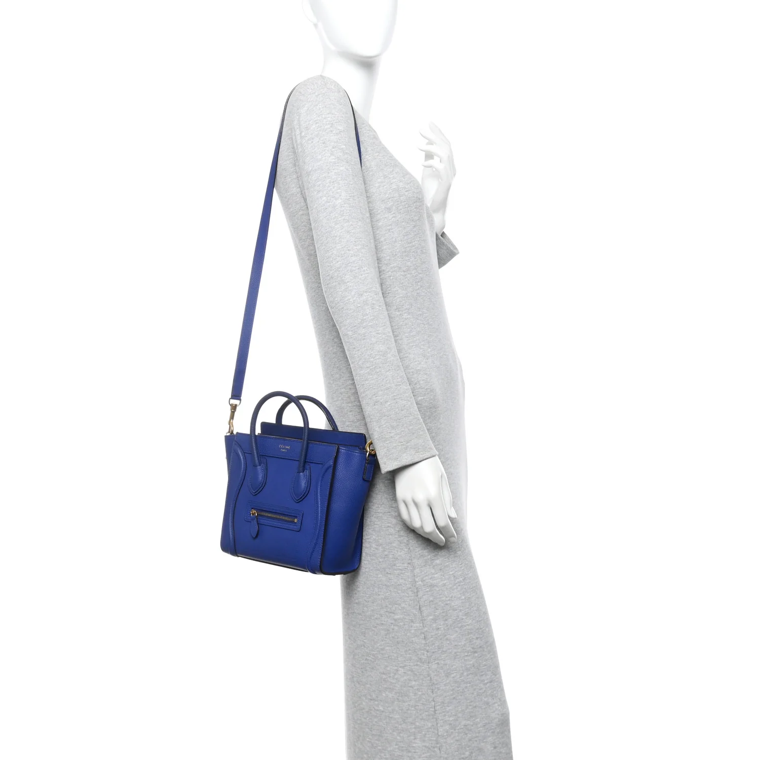 Drummed Calfskin Nano Luggage Indigo - Image 2