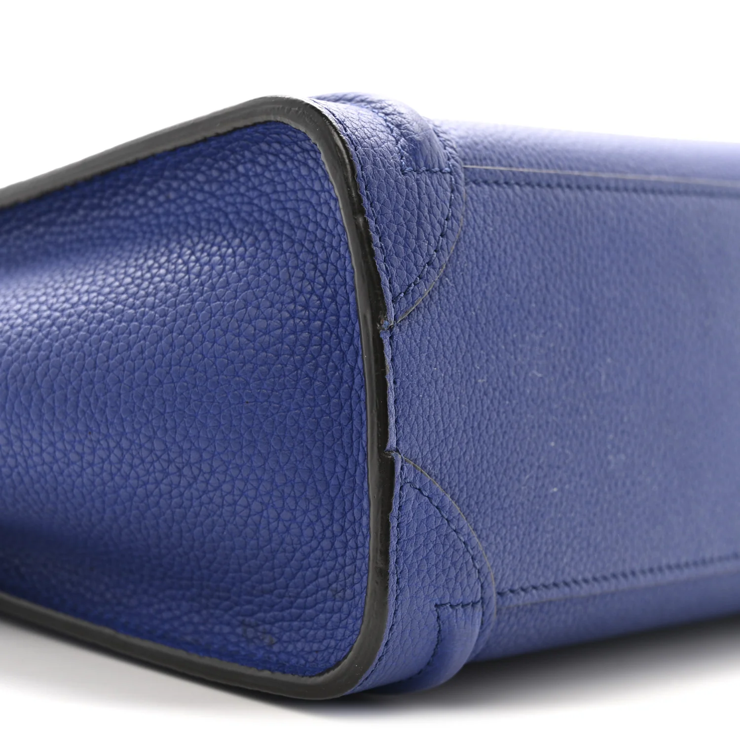 Drummed Calfskin Nano Luggage Indigo - Image 8