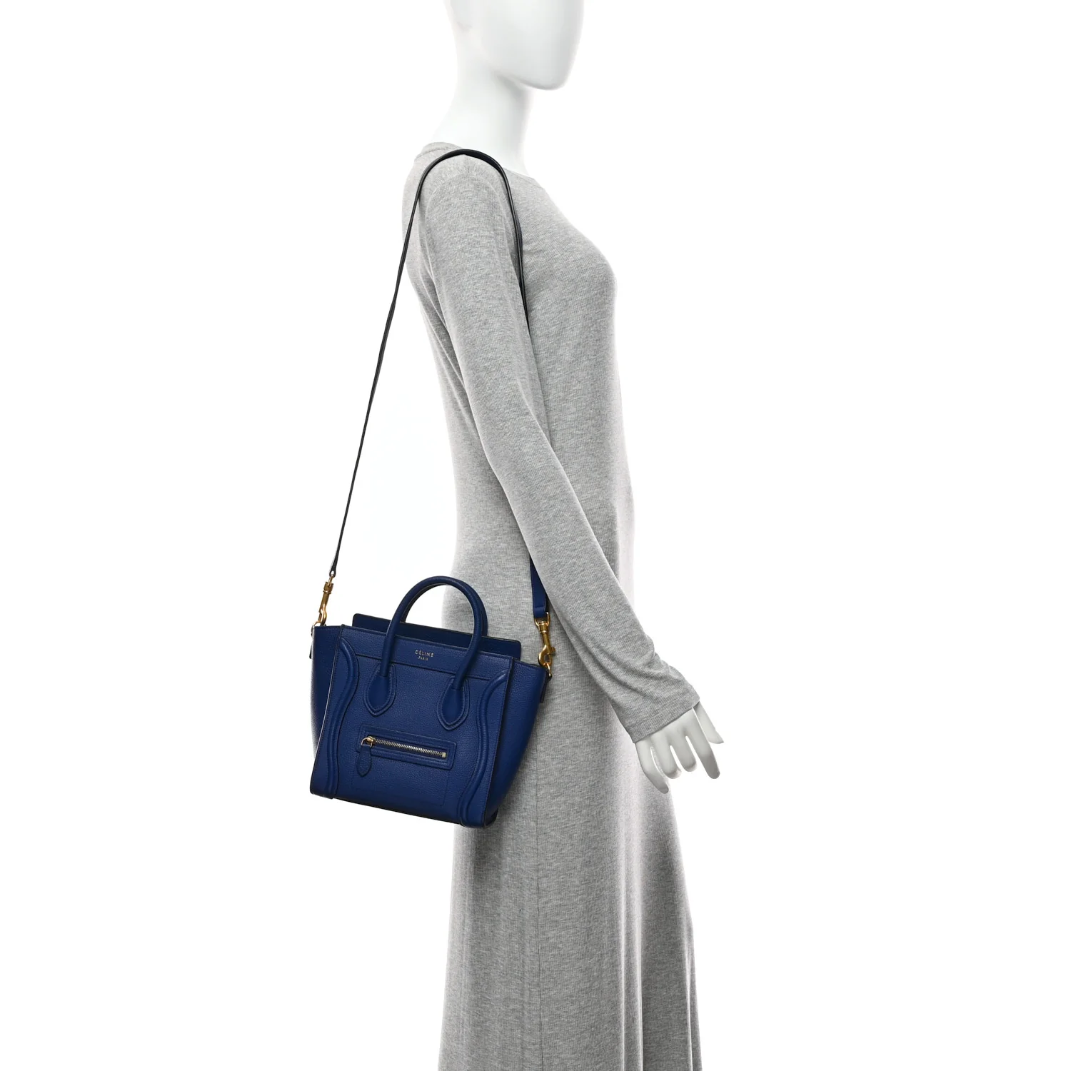 Drummed Calfskin Nano Luggage Indigo - Image 2