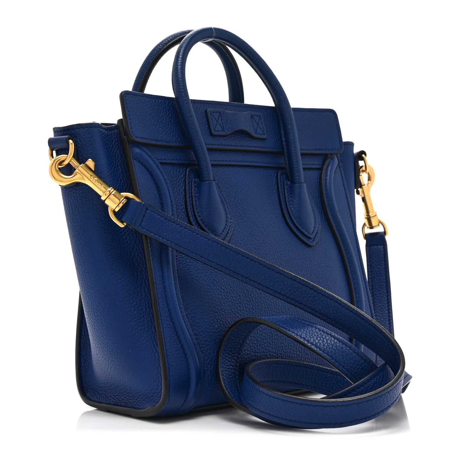 Drummed Calfskin Nano Luggage Indigo - Image 3