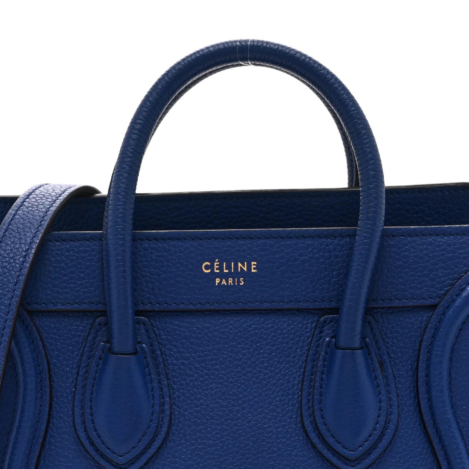 Drummed Calfskin Nano Luggage Indigo - Image 8