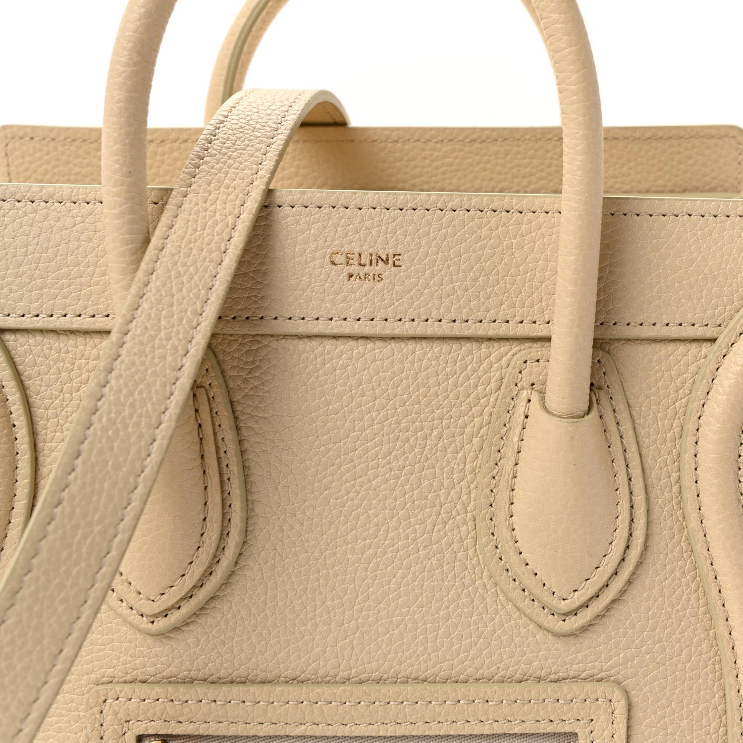 Drummed Calfskin Nano Luggage Ivory - Image 8