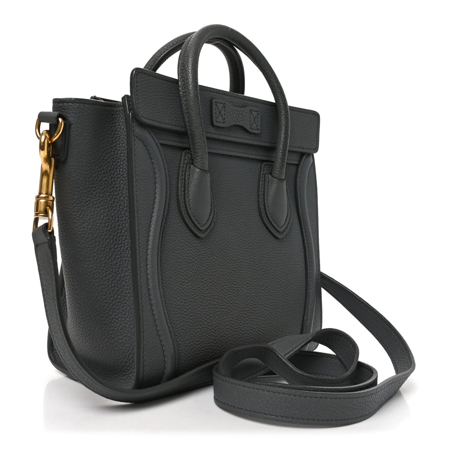 Drummed Calfskin Nano Luggage Kohl - Image 3