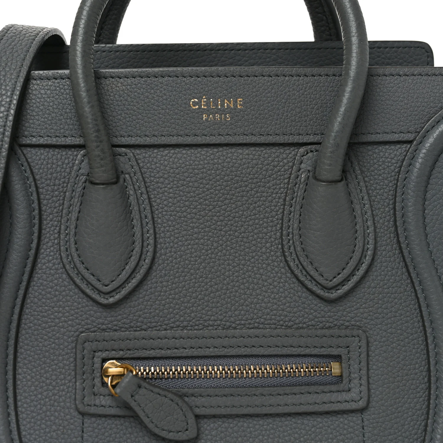 Drummed Calfskin Nano Luggage Kohl - Image 8