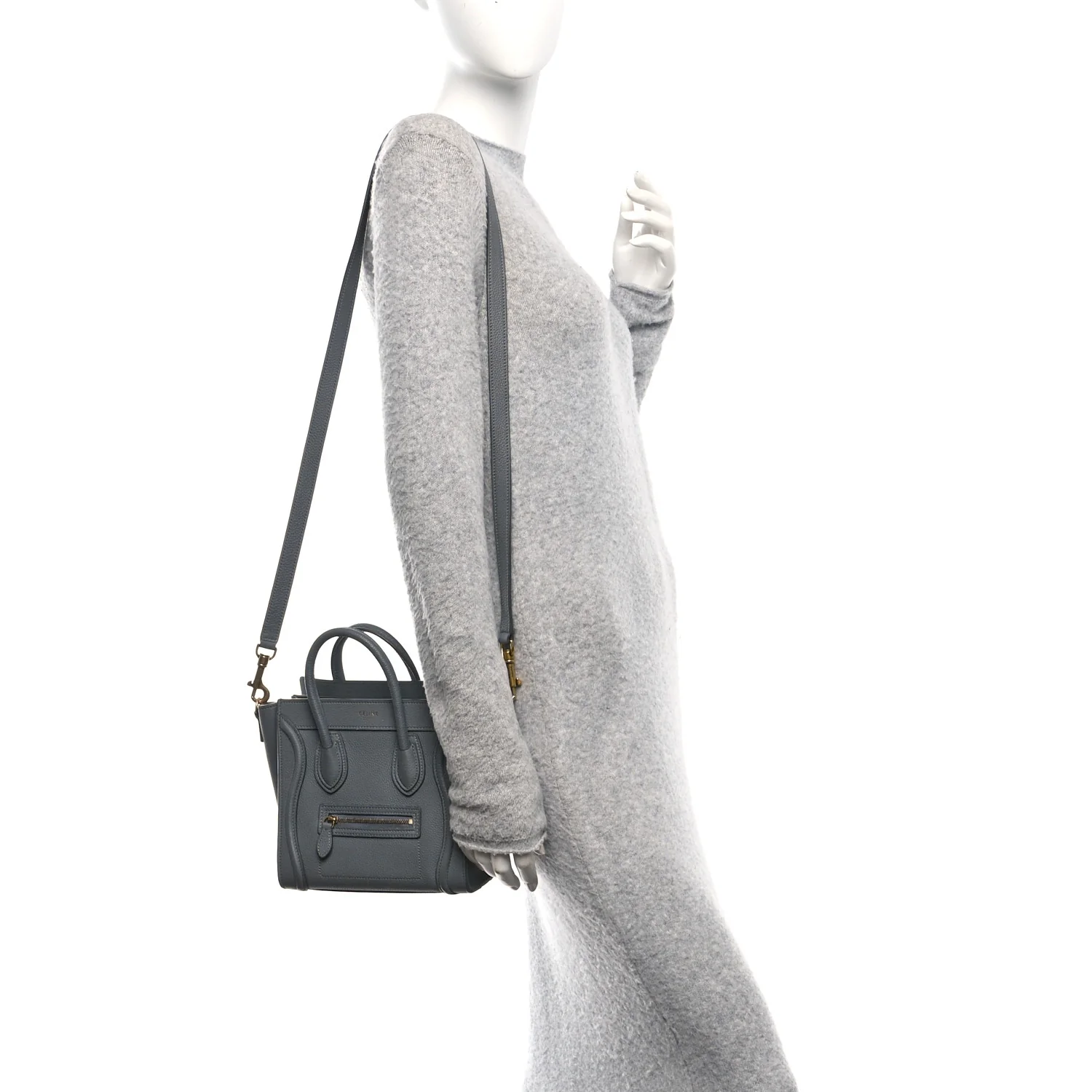 Drummed Calfskin Nano Luggage Kohl - Image 2