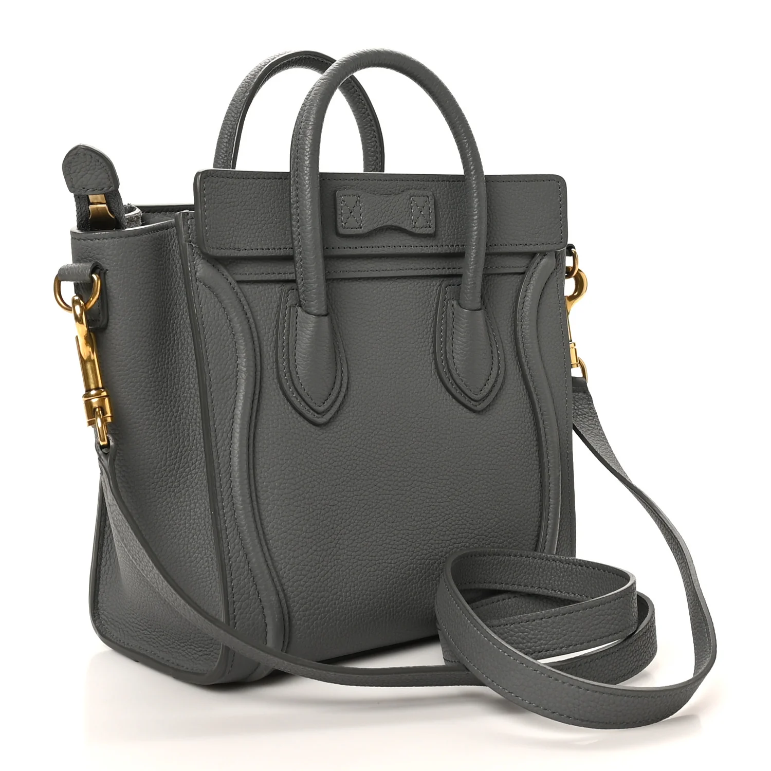 Drummed Calfskin Nano Luggage Kohl - Image 3