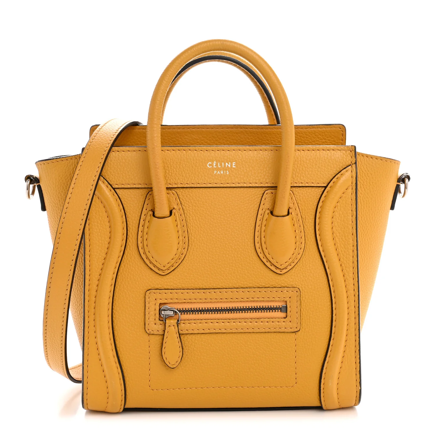 Drummed Calfskin Nano Luggage Ocre