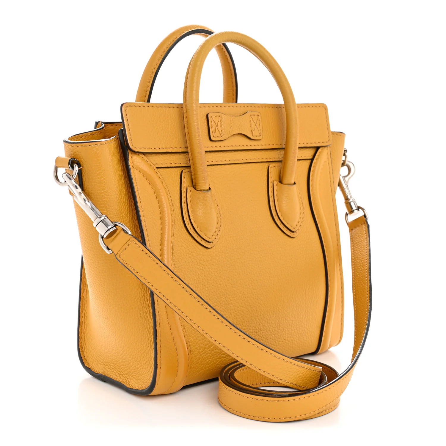 Drummed Calfskin Nano Luggage Ocre - Image 3