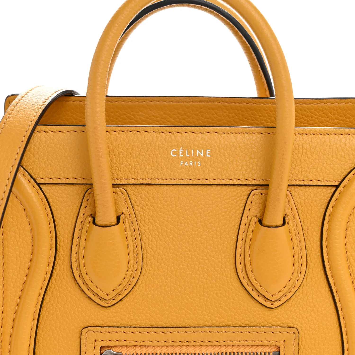 Drummed Calfskin Nano Luggage Ocre - Image 8
