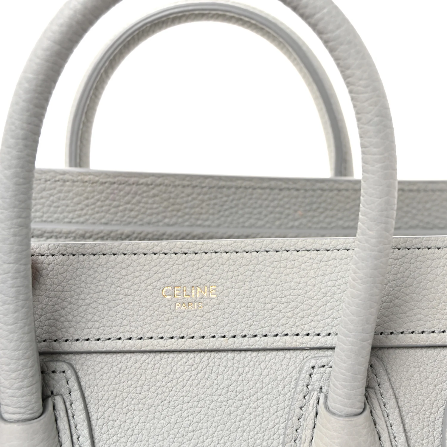 Drummed Calfskin Nano Luggage Pearl Blue - Image 6