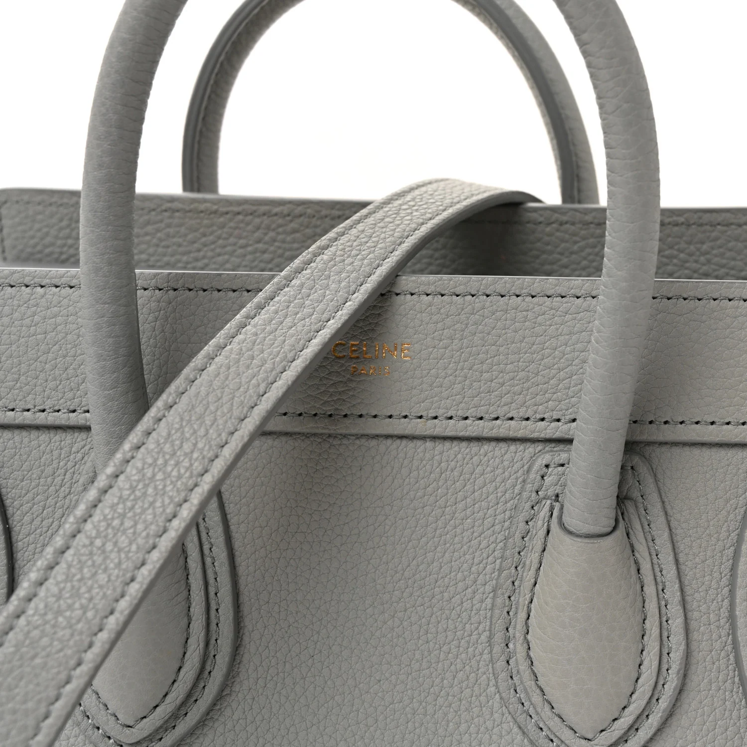 Drummed Calfskin Nano Luggage Pearl Blue - Image 8