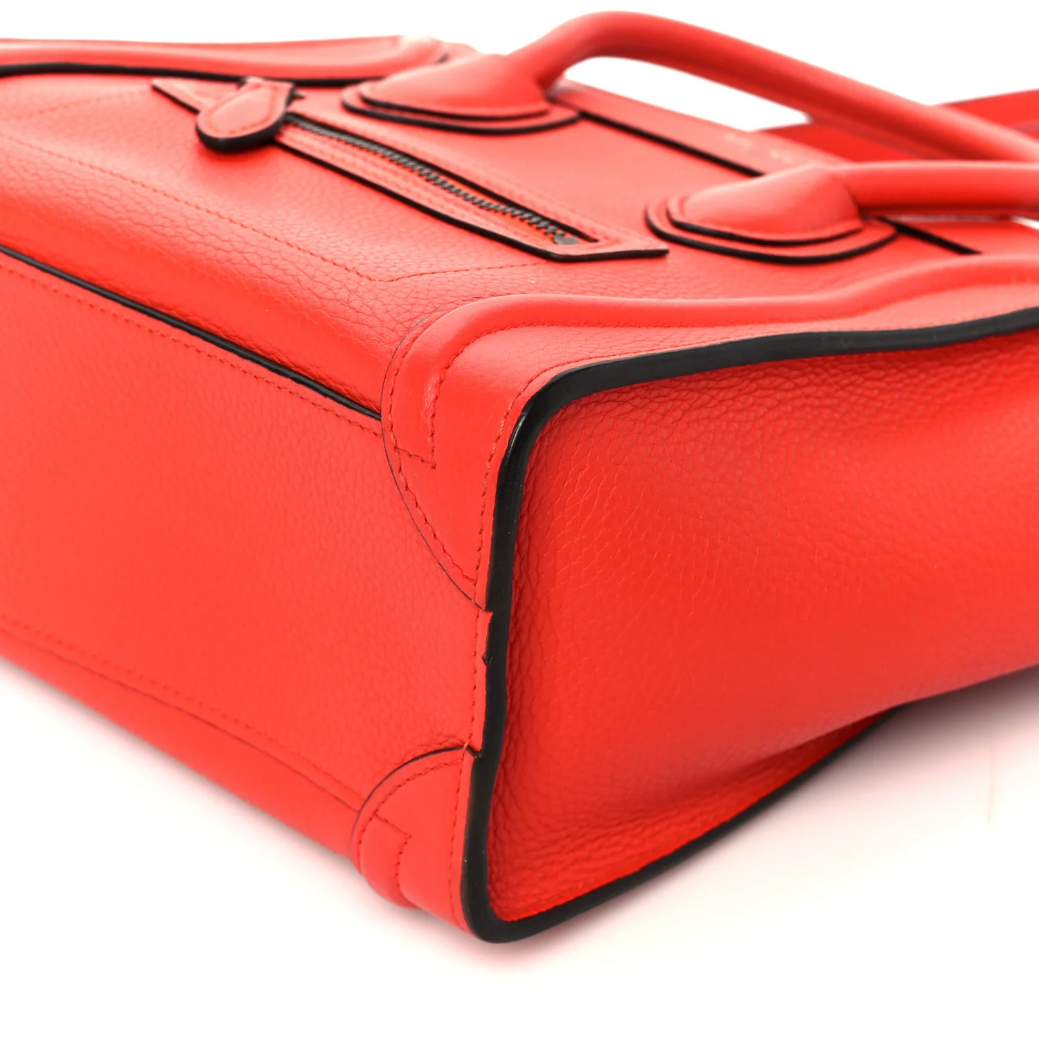 Drummed Calfskin Nano Luggage Vermillion - Image 10