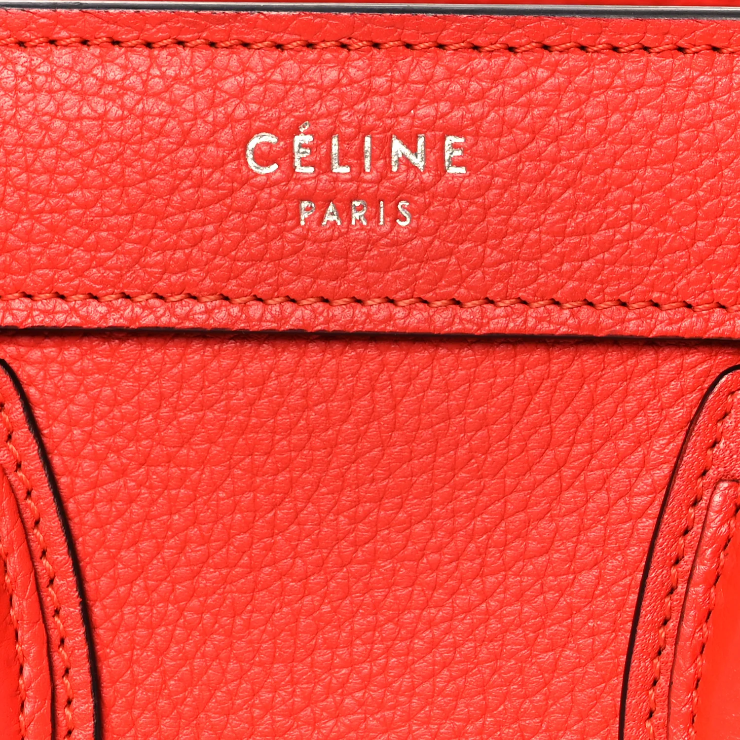 Drummed Calfskin Nano Luggage Vermillion - Image 8