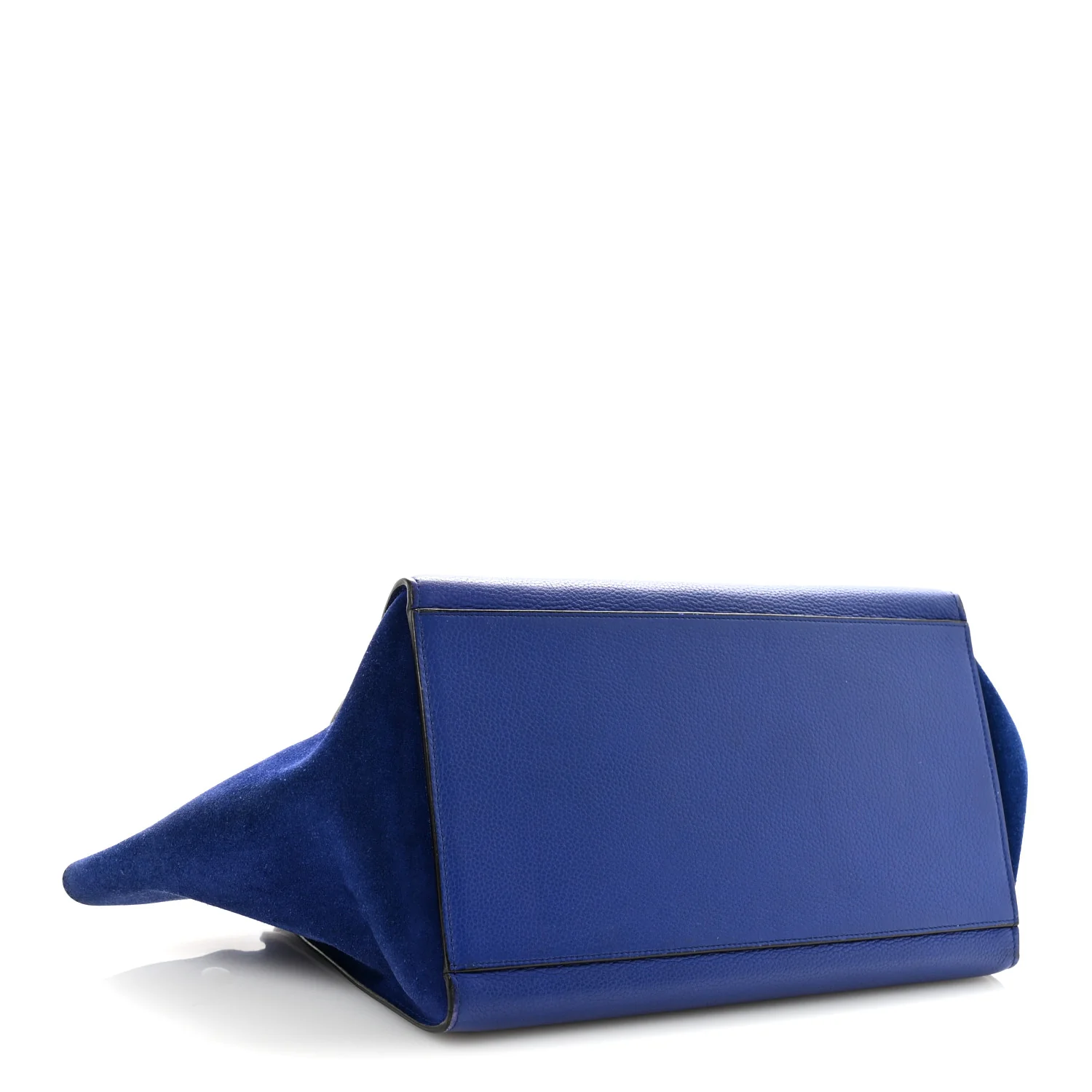 Drummed Calfskin Suede Medium Trapeze Indigo - Image 4