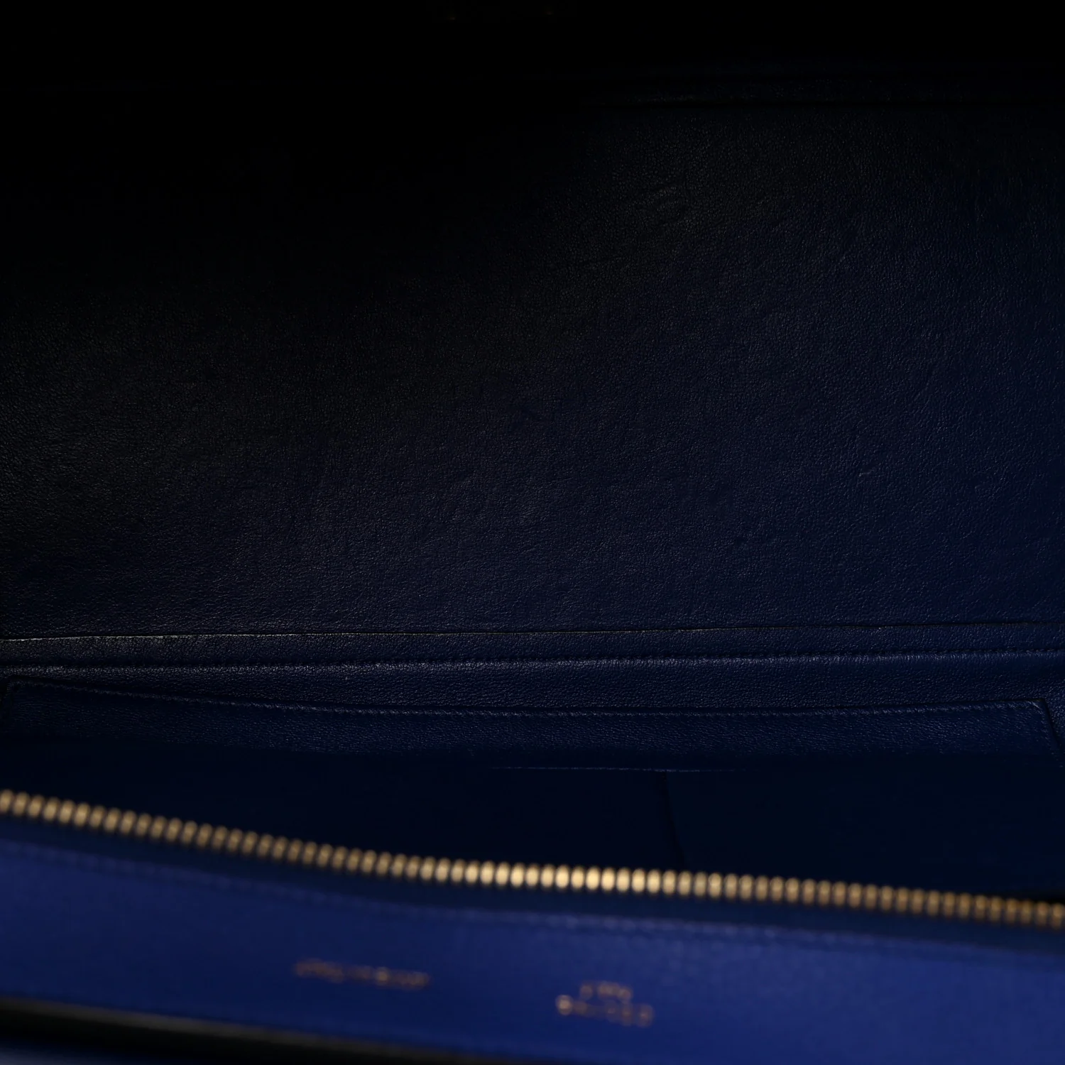 Drummed Calfskin Suede Medium Trapeze Indigo - Image 5
