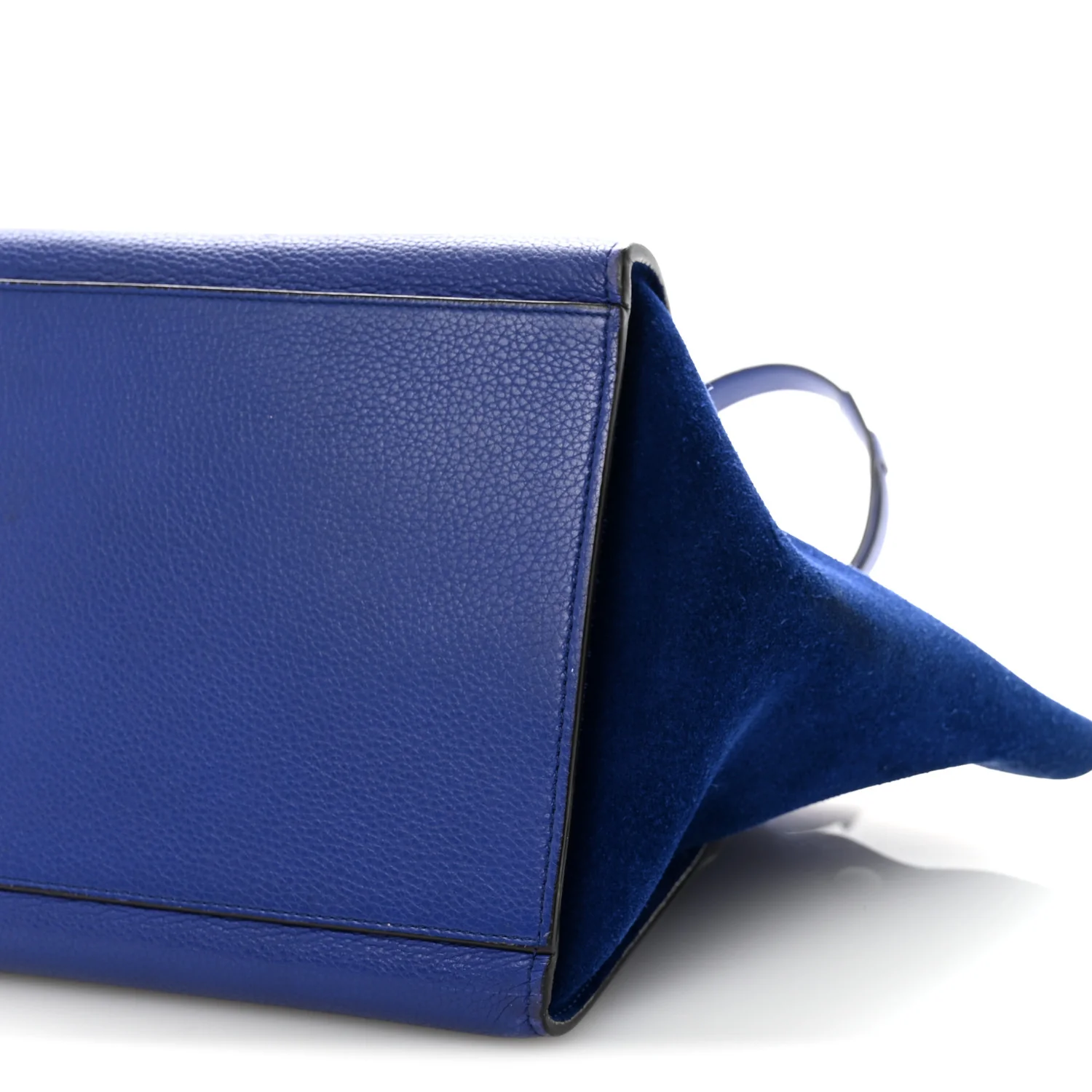 Drummed Calfskin Suede Medium Trapeze Indigo - Image 9