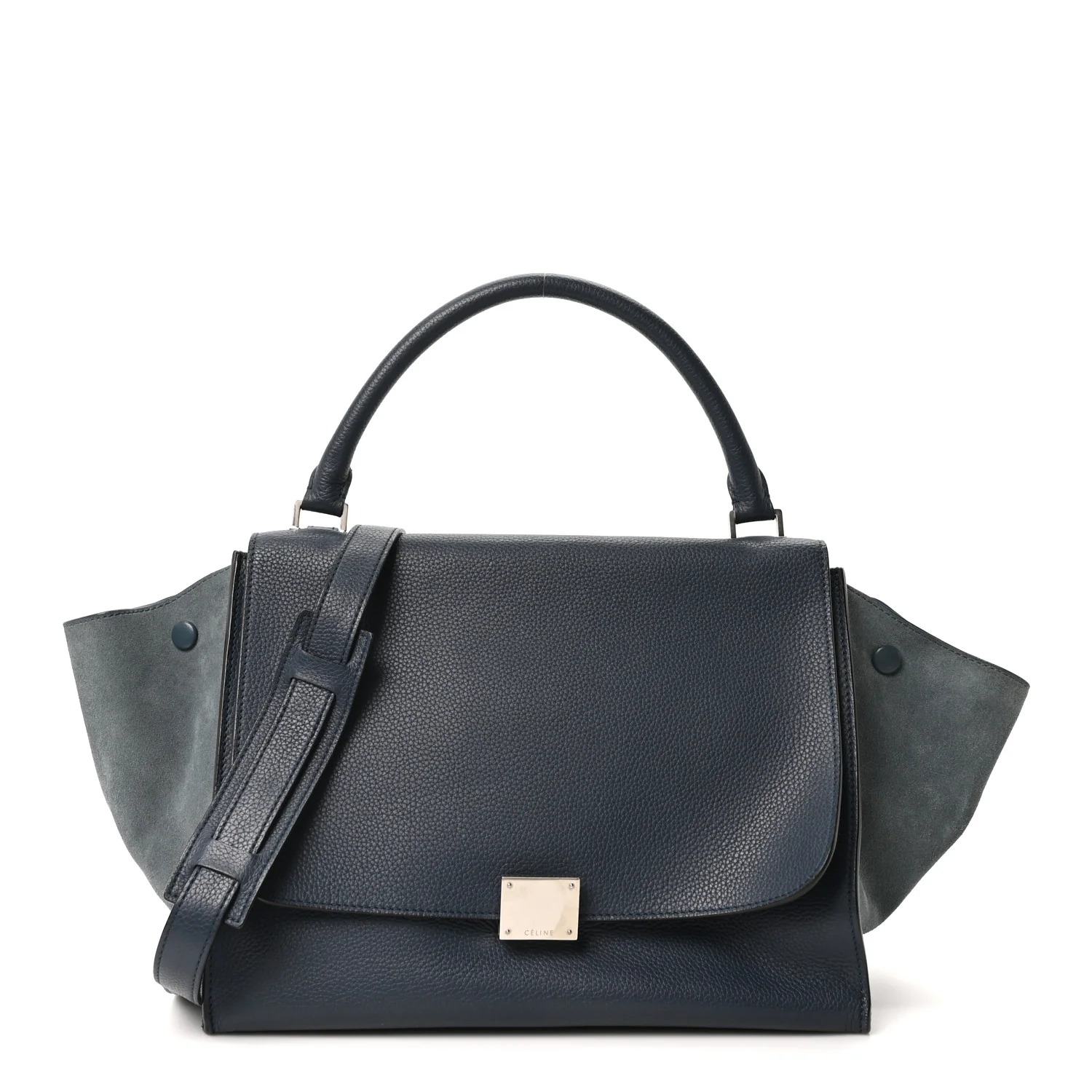 Drummed Calfskin Suede Medium Trapeze Orage