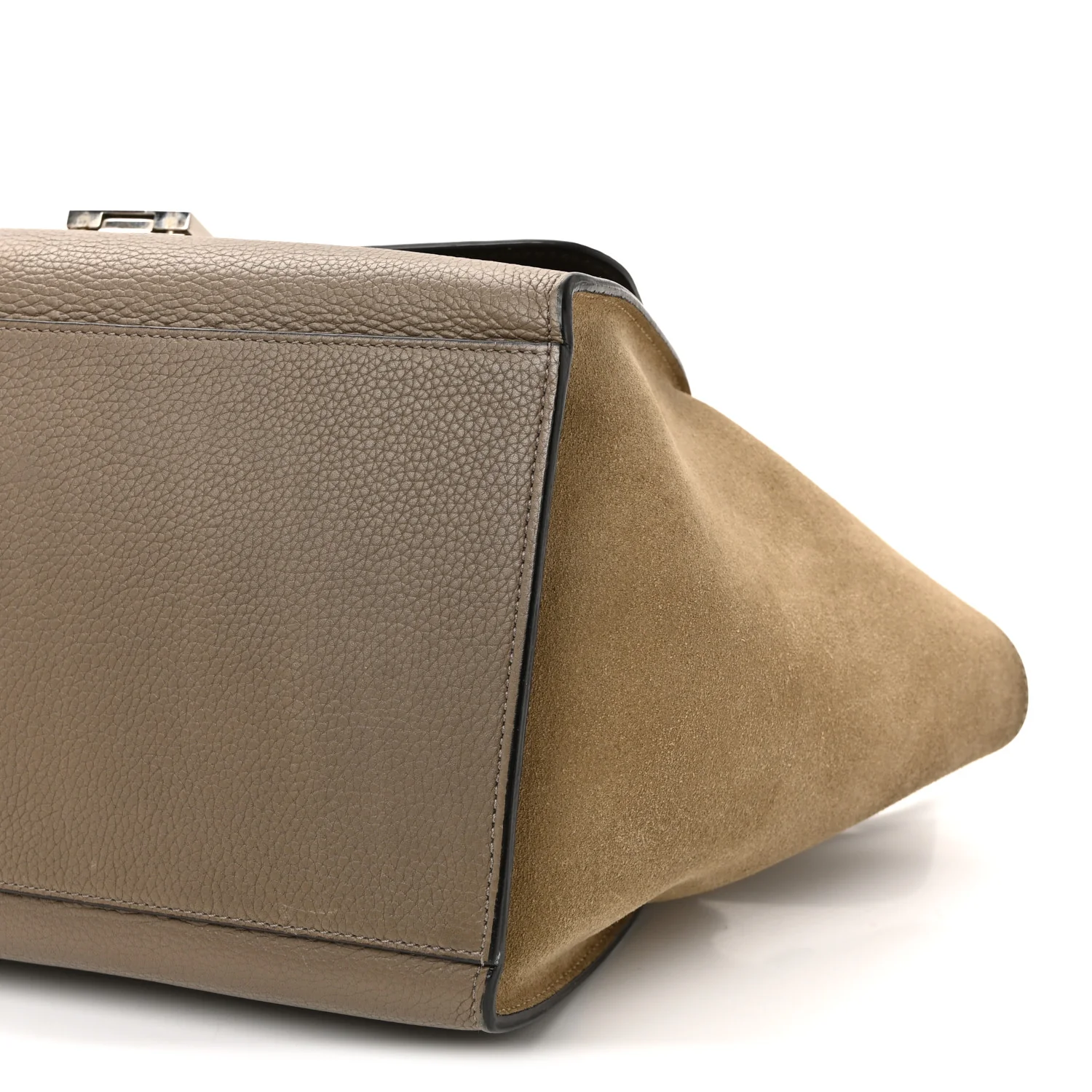 Drummed Calfskin Suede Medium Trapeze Souris - Image 9
