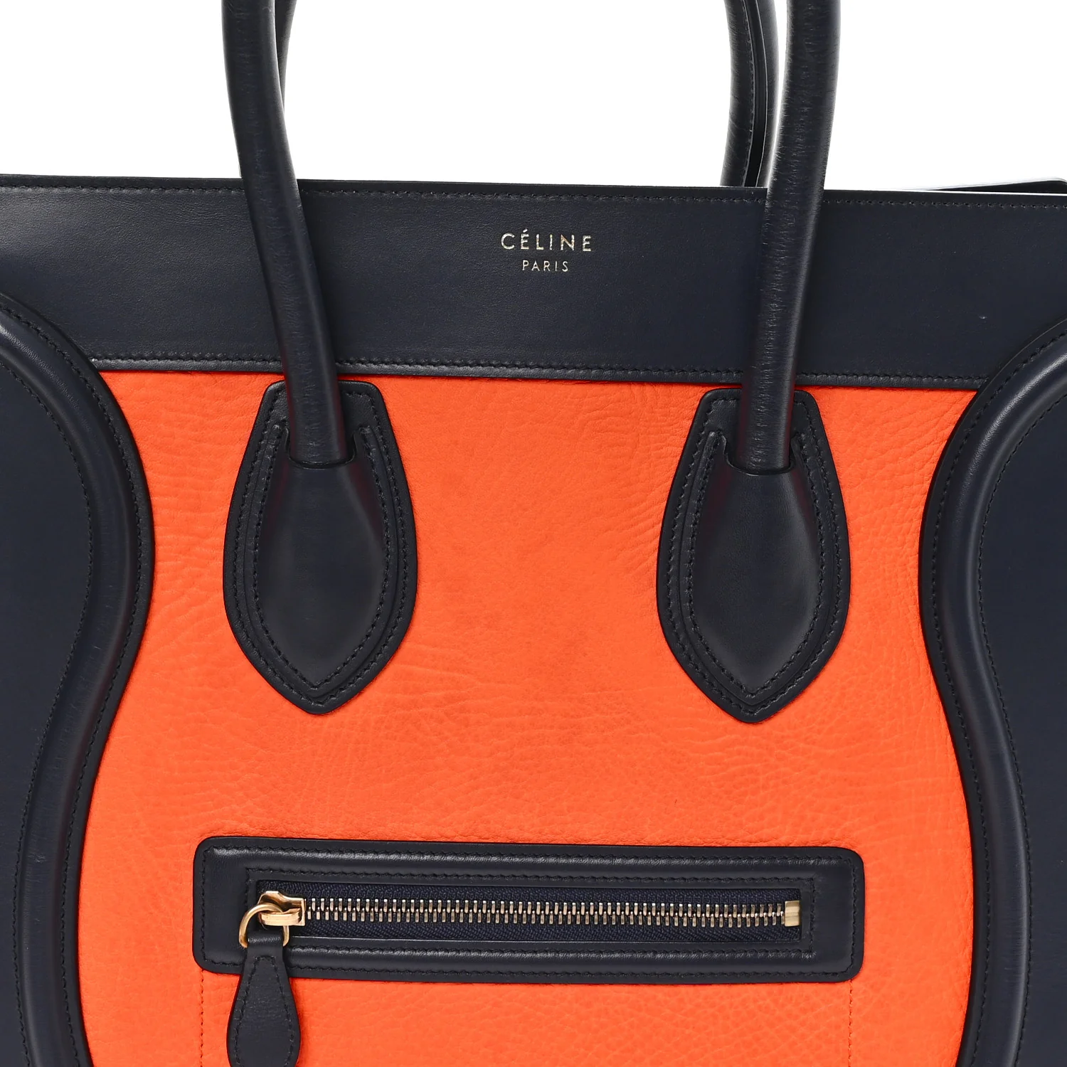 Elephant Calfskin Mini Tri-Color Luggage Bright Orange - Image 7