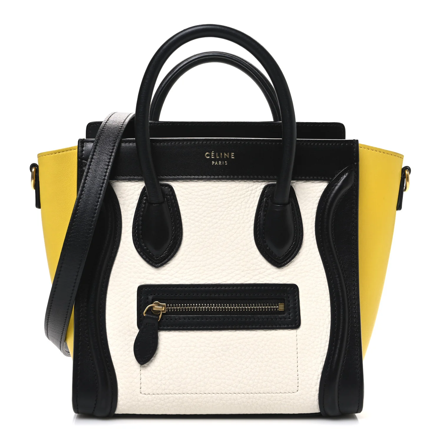 Elephant Calfskin Nano Tri-Color Luggage Yellow