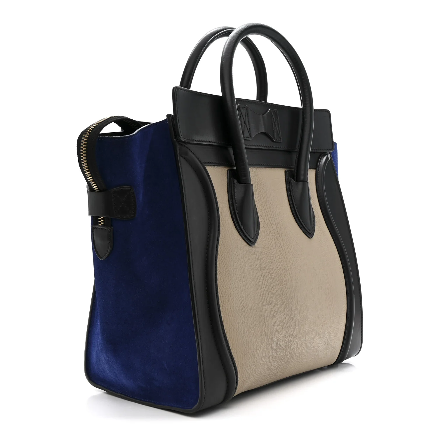 Elephant Calfskin Suede Mini Tri-Color Luggage Sand - Image 3
