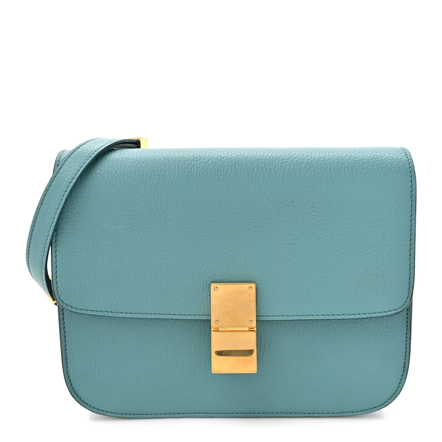 Goatskin Medium Classic Box Flap Bag Antarctic