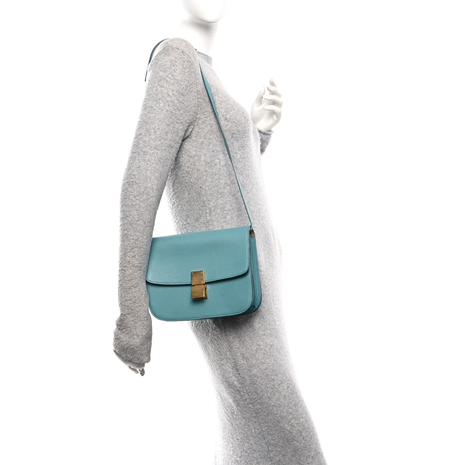 Goatskin Medium Classic Box Flap Bag Antarctic - Image 2
