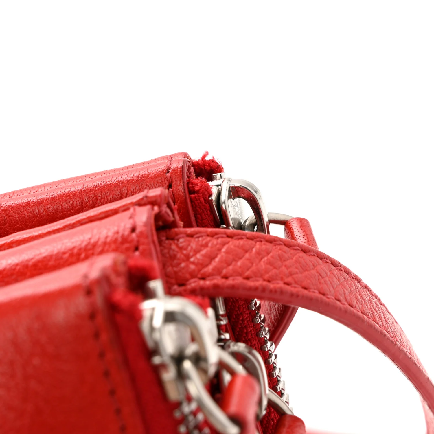 Goatskin Small Trio Crossbody Bag Alizarin - Image 14