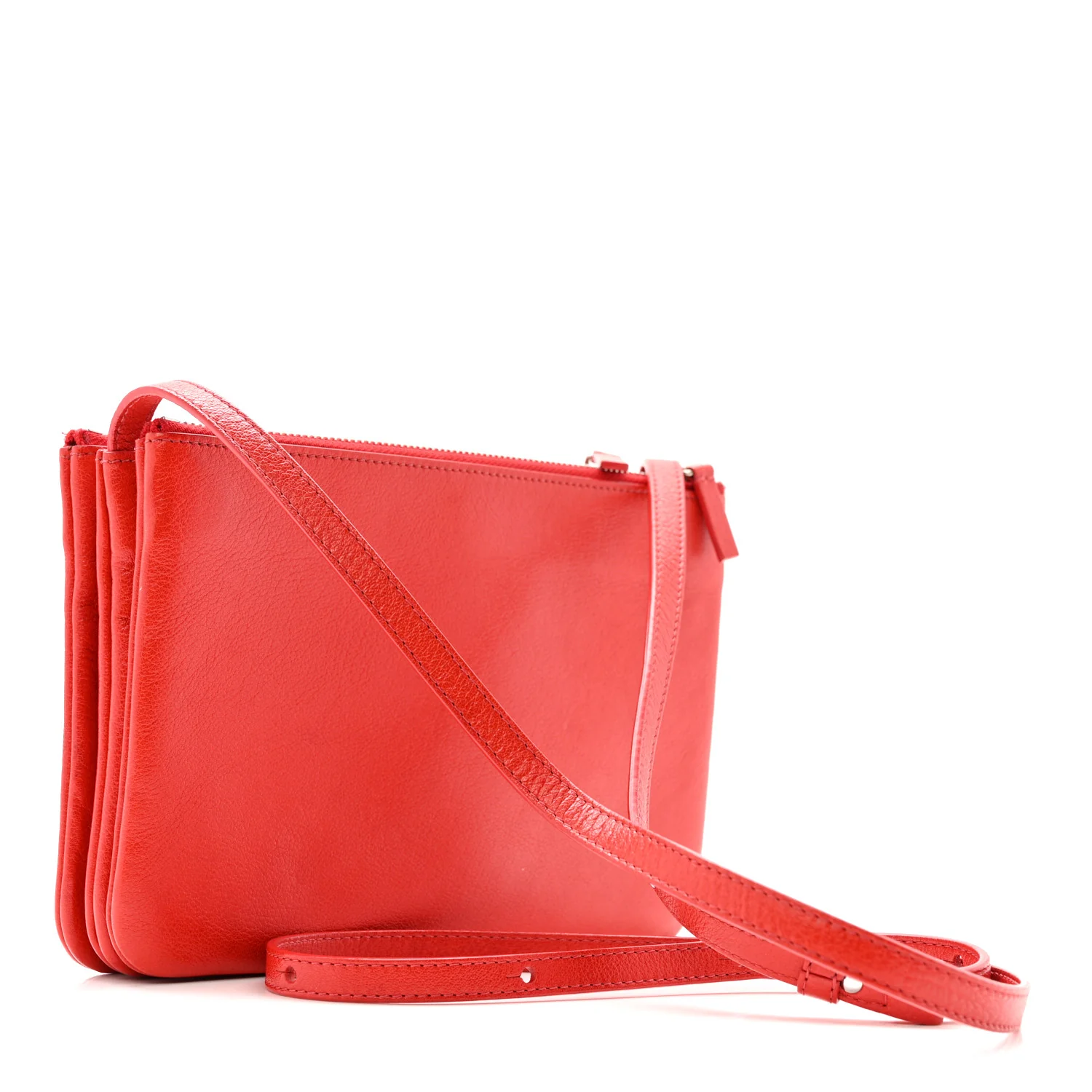 Goatskin Small Trio Crossbody Bag Alizarin - Image 3
