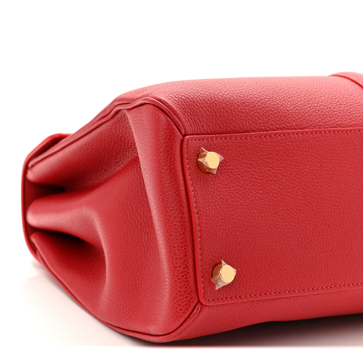 Grained Calfskin Classique 16 Top Handle Bag Red - Image 9