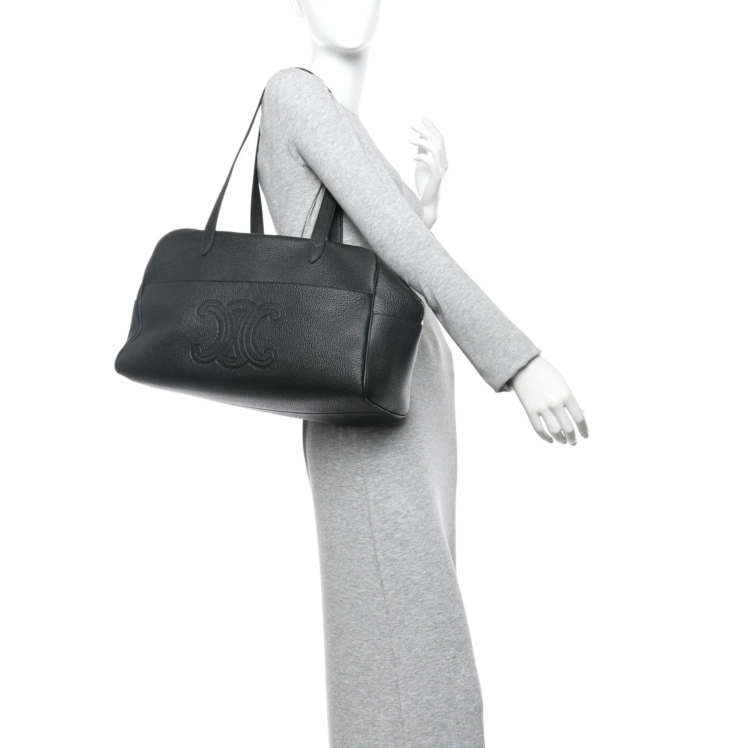 Grained Calfskin Duffle Bag Night Green - Image 2