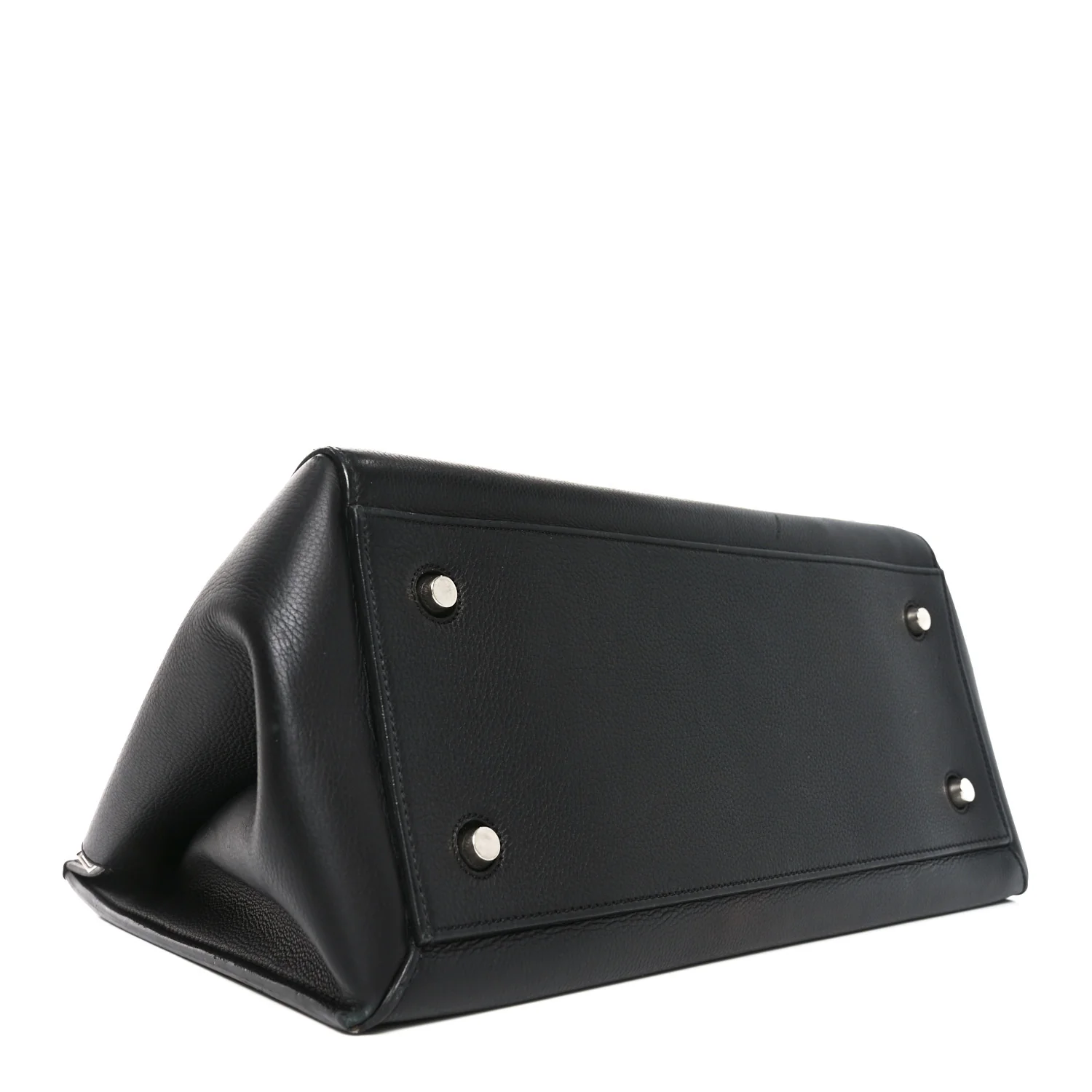 Grained Calfskin Edge Shoulder Bag Black - Image 4