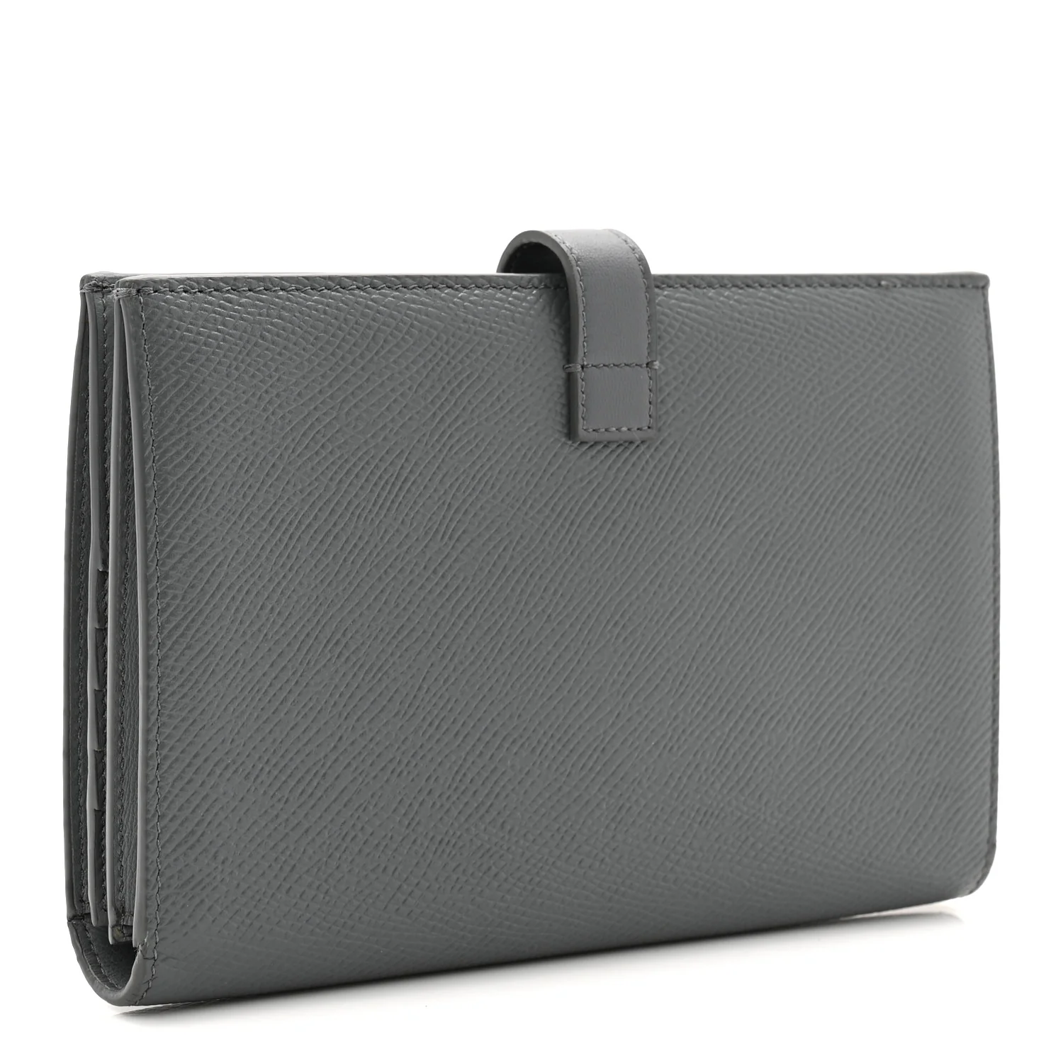 Grained Calfskin Large Multifunction Strap Wallet Grey - Image 3