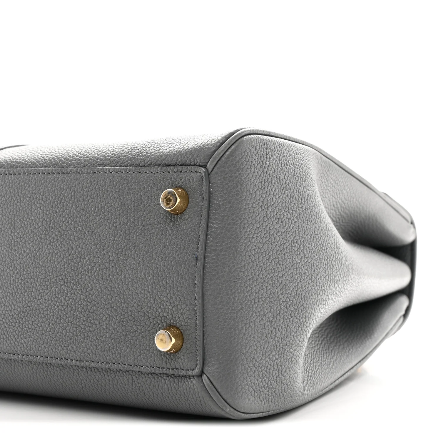 Grained Calfskin Medium 16 Top Handle Bag Grey - Image 10