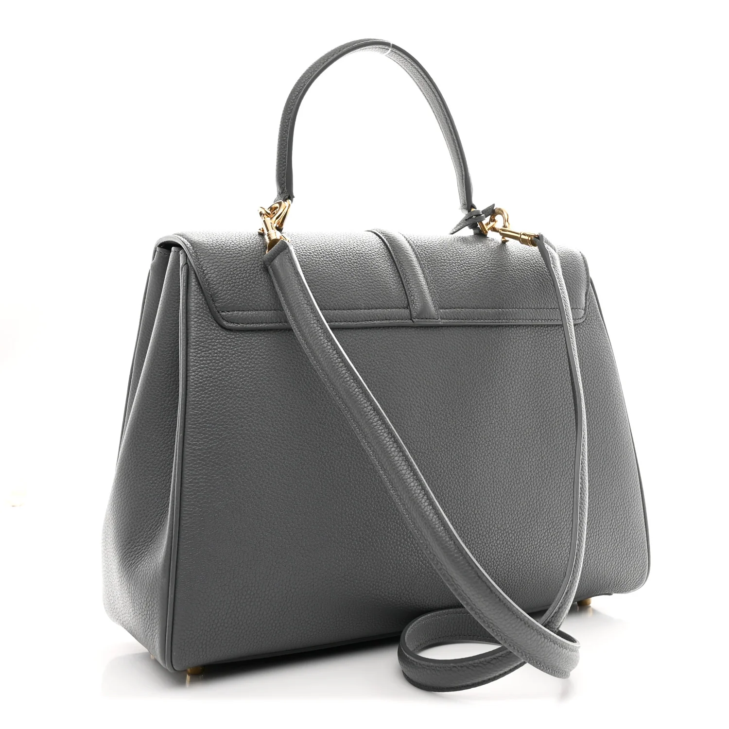 Grained Calfskin Medium 16 Top Handle Bag Grey - Image 2