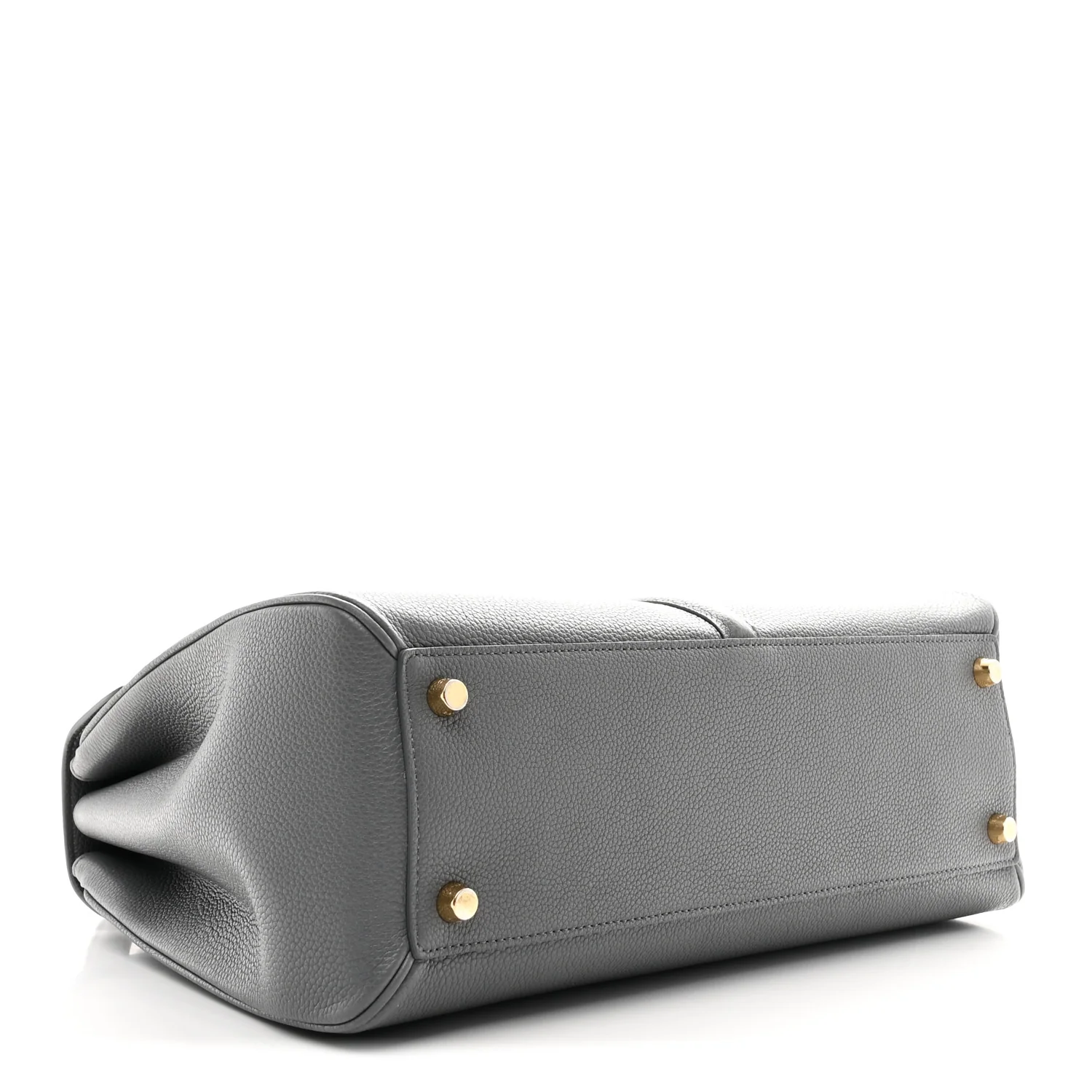 Grained Calfskin Medium 16 Top Handle Bag Grey - Image 3