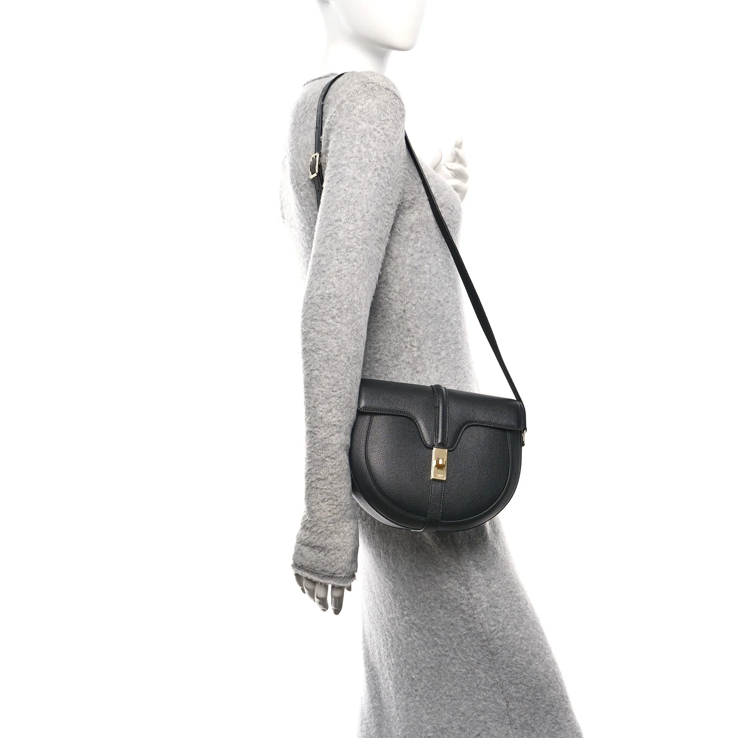 Grained Calfskin Medium Besace 16 Black - Image 2