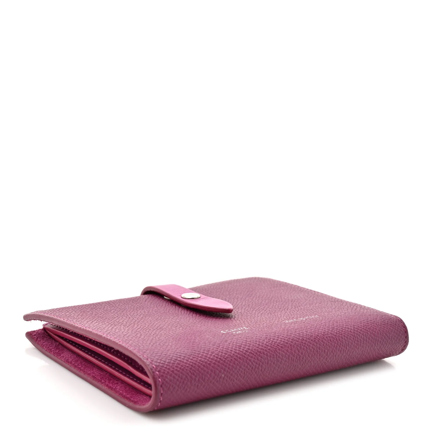Grained Calfskin Medium Multifunction Strap Wallet Magenta - Image 4
