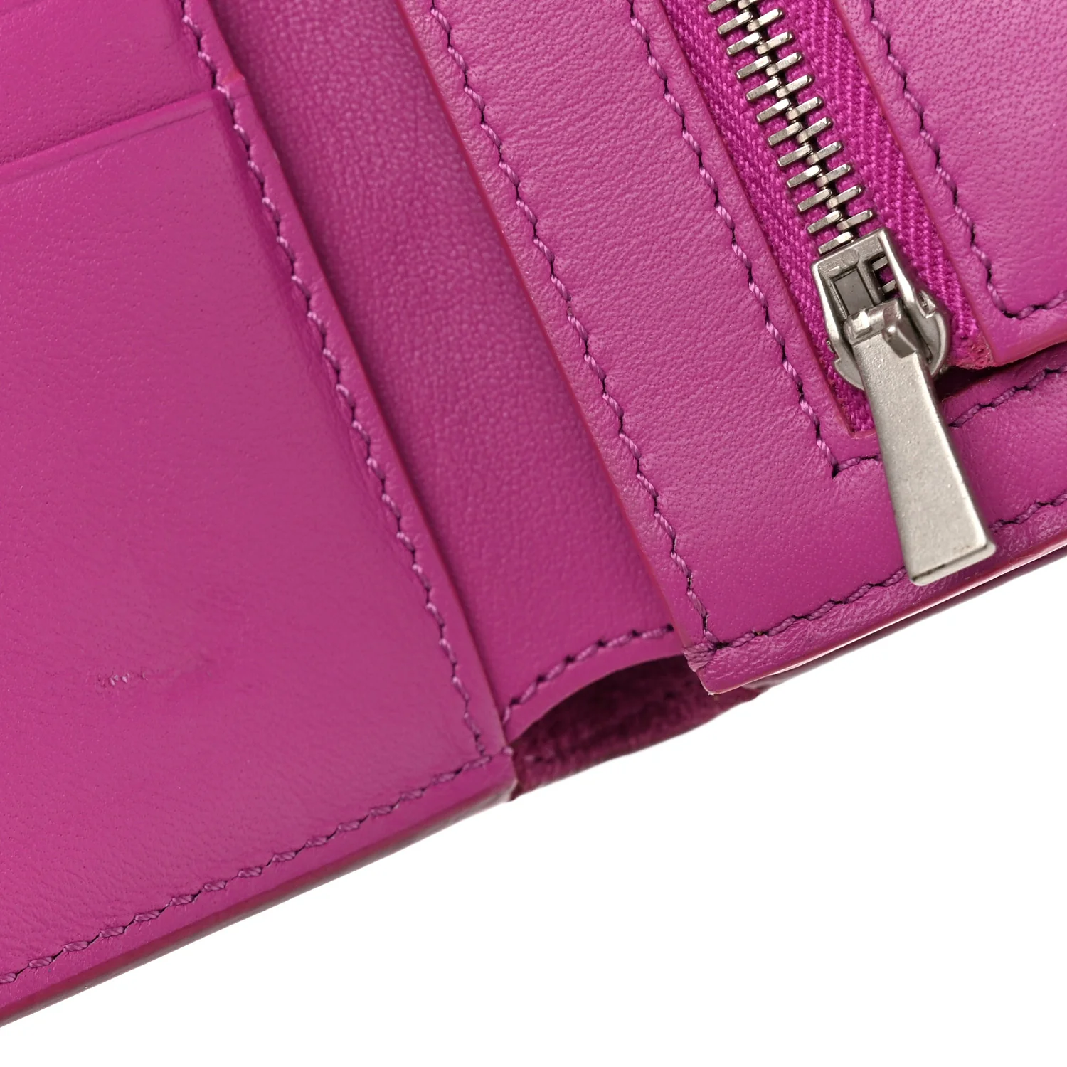 Grained Calfskin Medium Multifunction Strap Wallet Magenta - Image 8