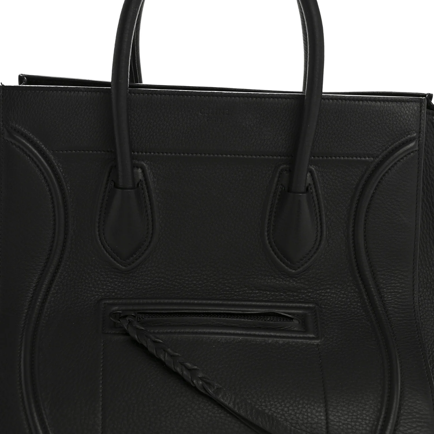 Grained Calfskin Medium Phantom Luggage Black - Image 8