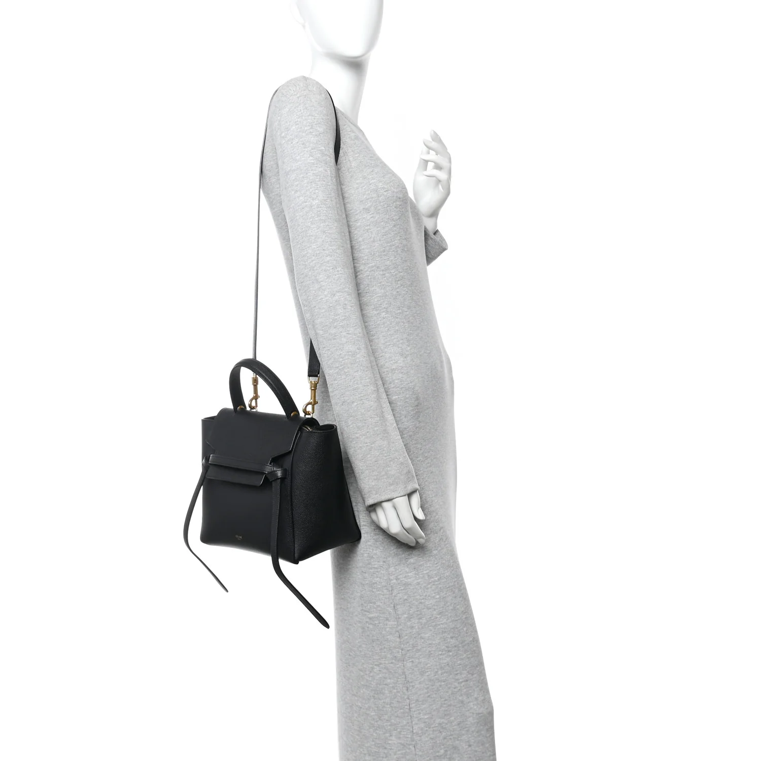 Grained Calfskin Micro Belt Bag Black - Image 2
