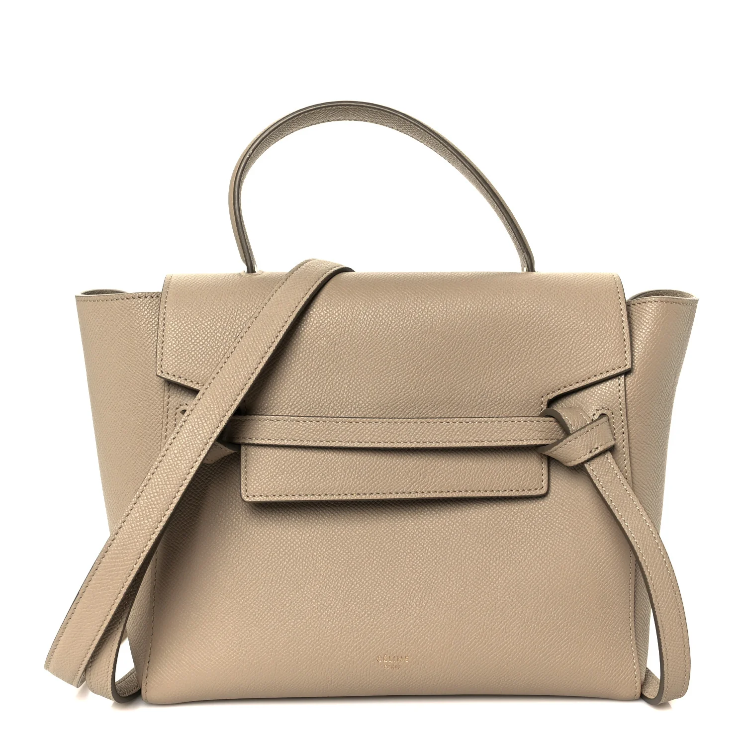 Grained Calfskin Micro Belt Bag Light Taupe
