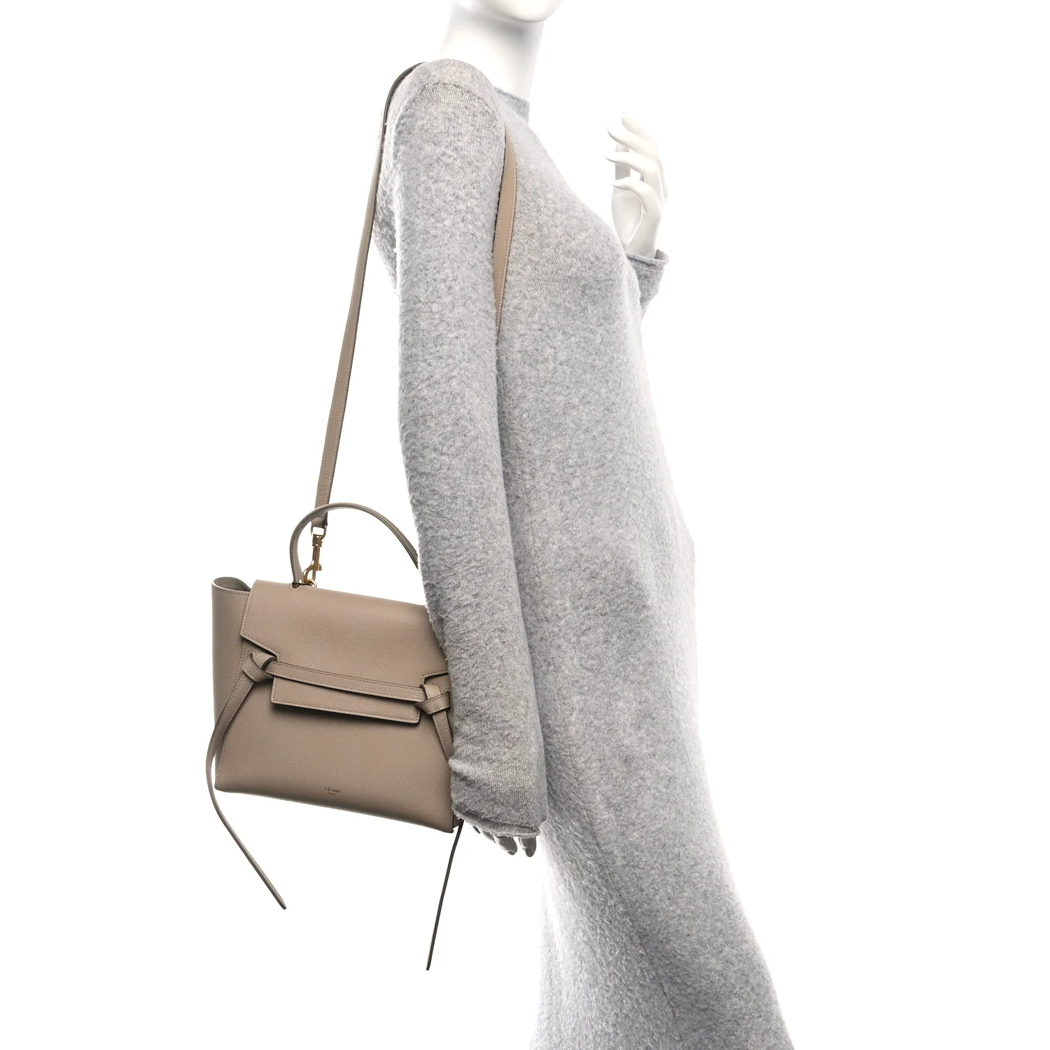 Grained Calfskin Micro Belt Bag Light Taupe - Image 2