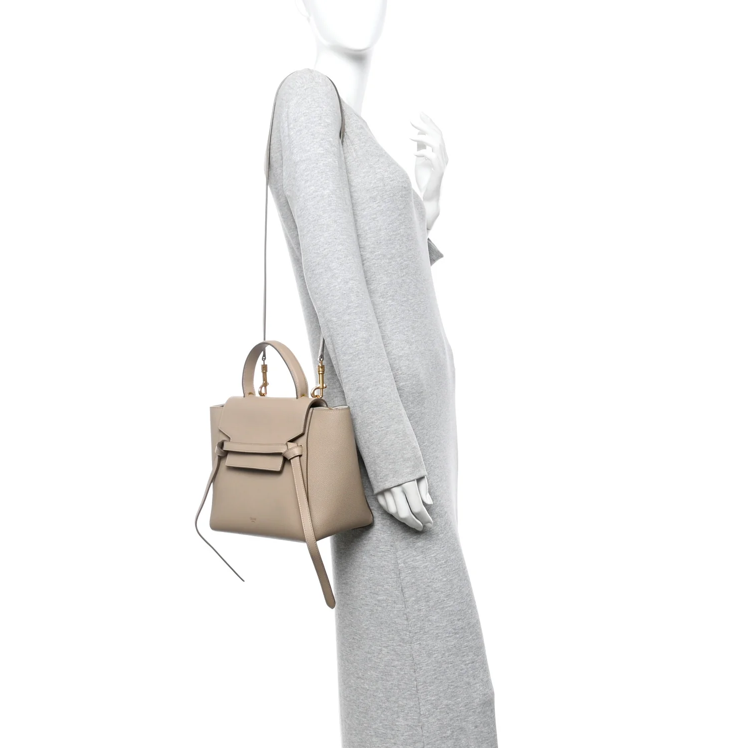 Grained Calfskin Micro Belt Bag Light Taupe - Image 2