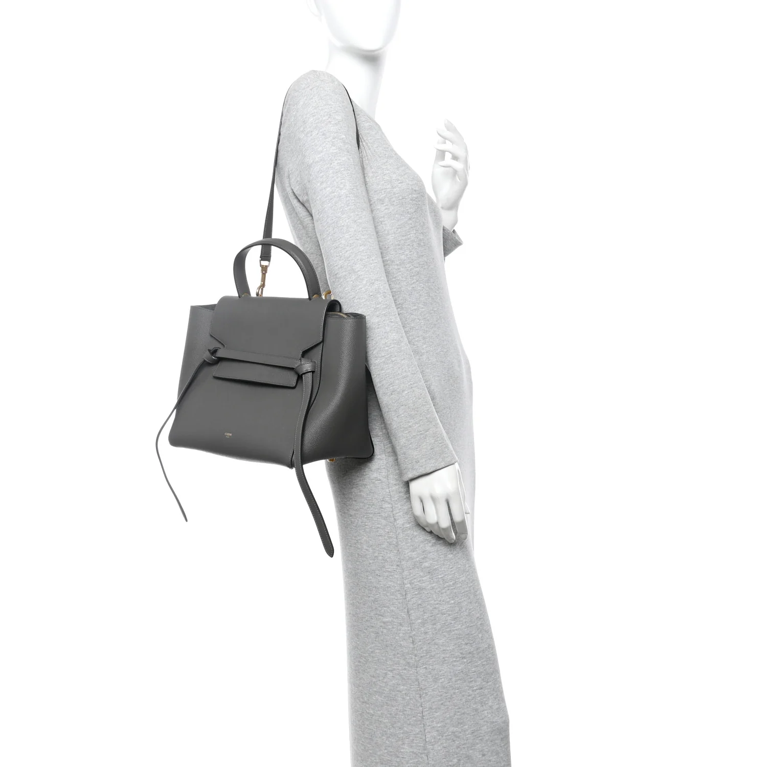 Grained Calfskin Mini Belt Bag Grey - Image 2