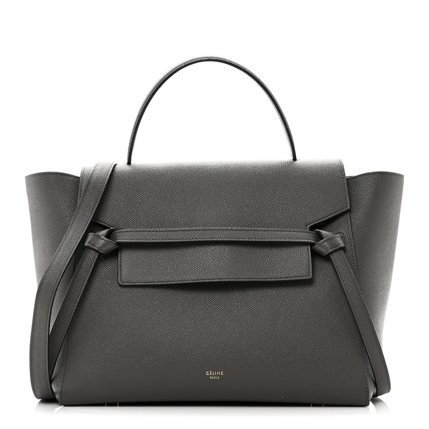 Grained Calfskin Mini Belt Bag Grey