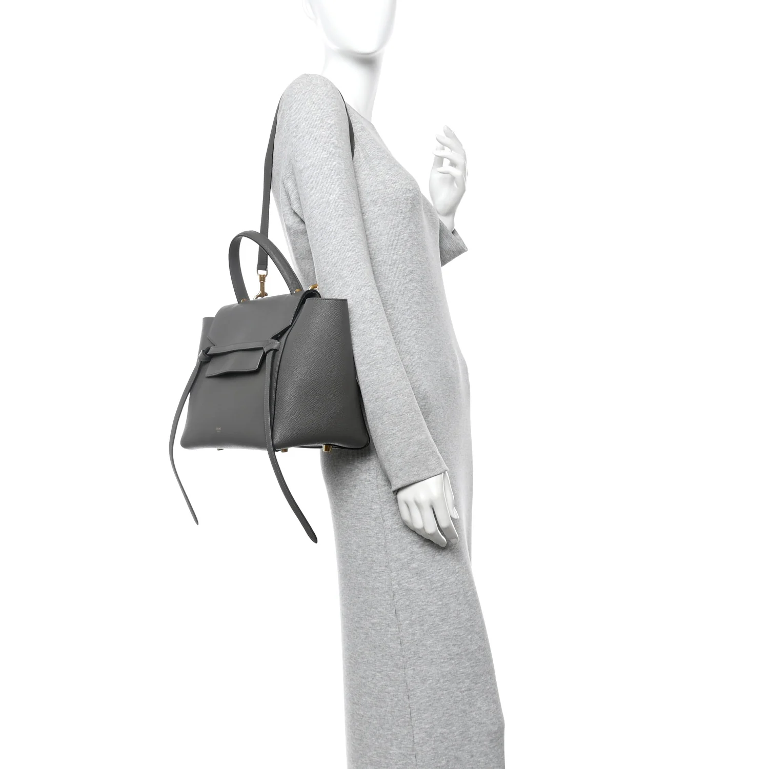 Grained Calfskin Mini Belt Bag Grey - Image 2