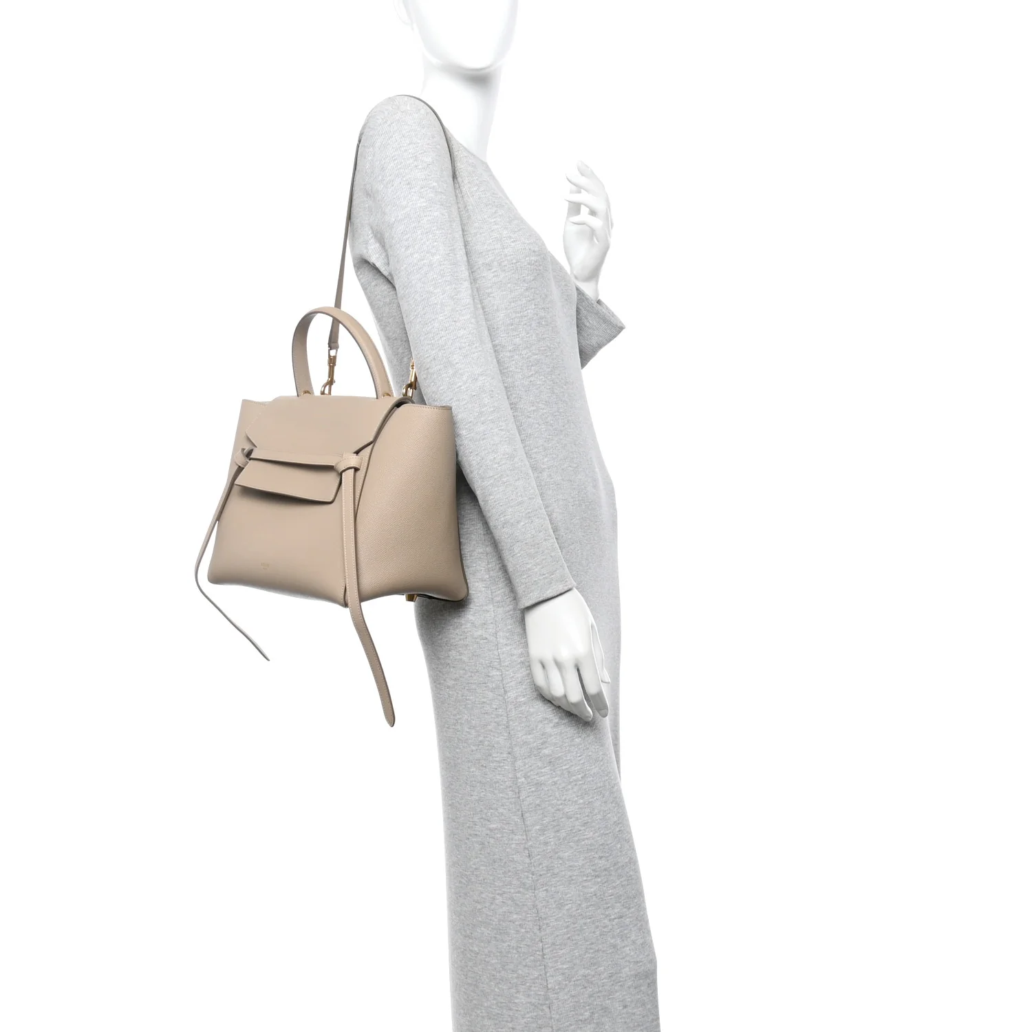 Grained Calfskin Mini Belt Bag Light Taupe - Image 2