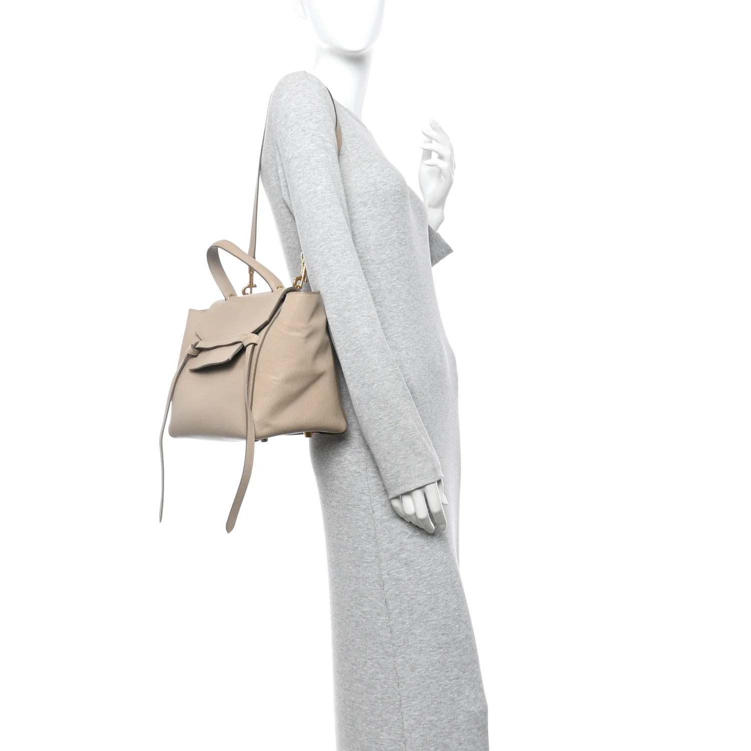 Grained Calfskin Mini Belt Bag Light Taupe - Image 2